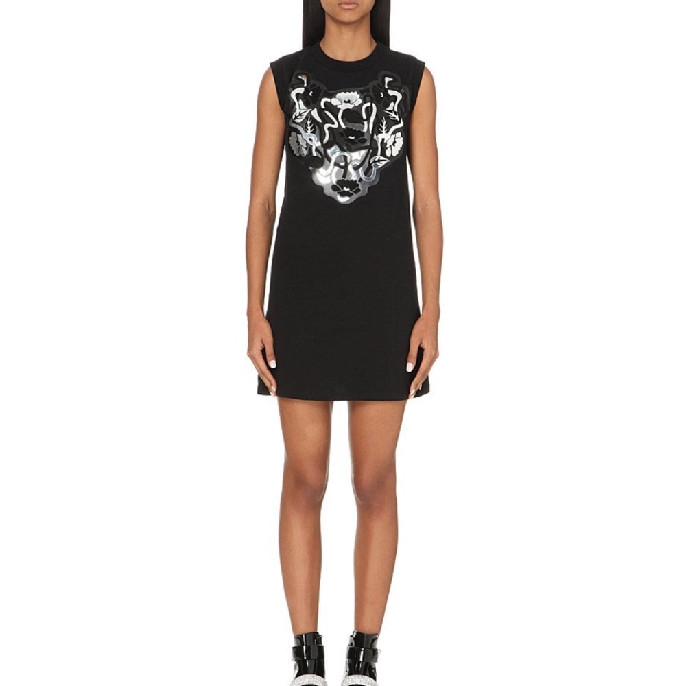 Christopher Kane Black Silver Art Nouveau Dress